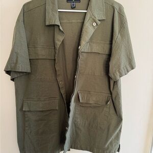 Forever 21 Men's Khaki Short Sleeve Jacket